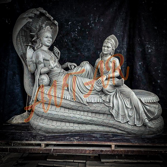 Laxmi Narayan Shesh Shaiyya Clay Statue